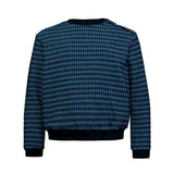 Pied-de-poule Black and Blue Cotton Sweatshirt