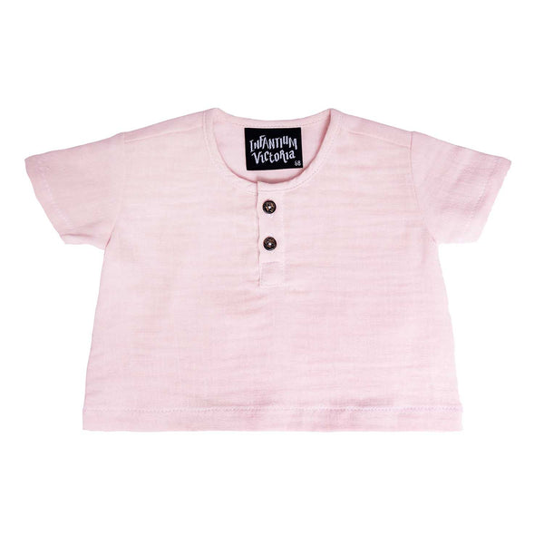 Baby T-shirt in roze mousseline