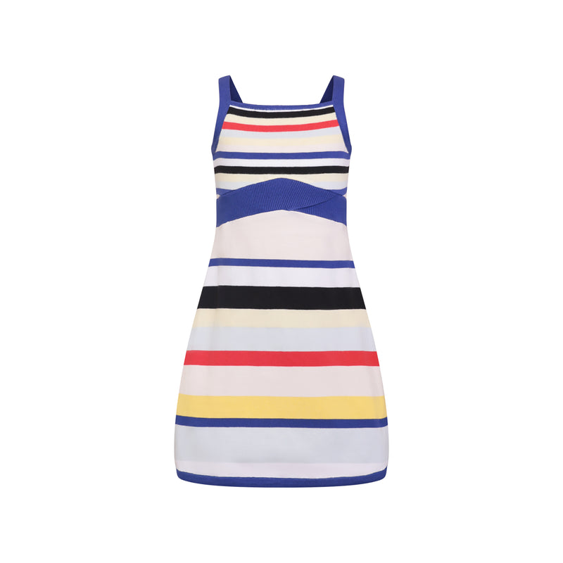 Girls Beach Dress with Bright Stripes