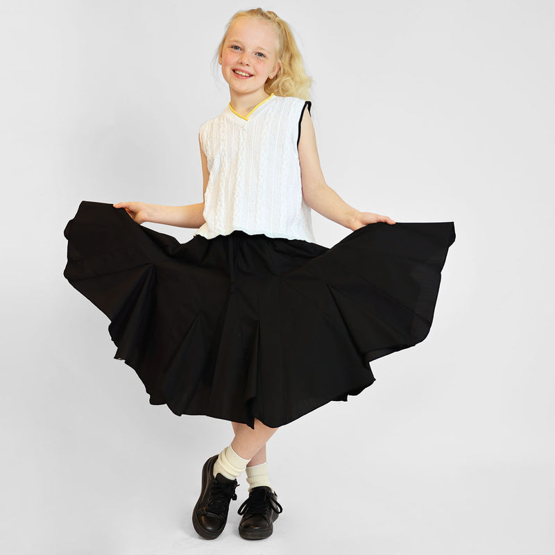 Zero Waste Black Flare Skirt