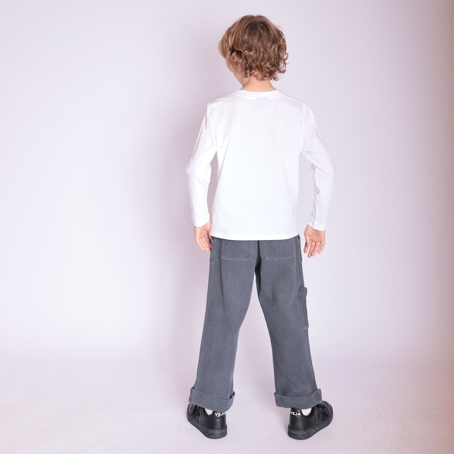 Grey Waffle Pants for Kids