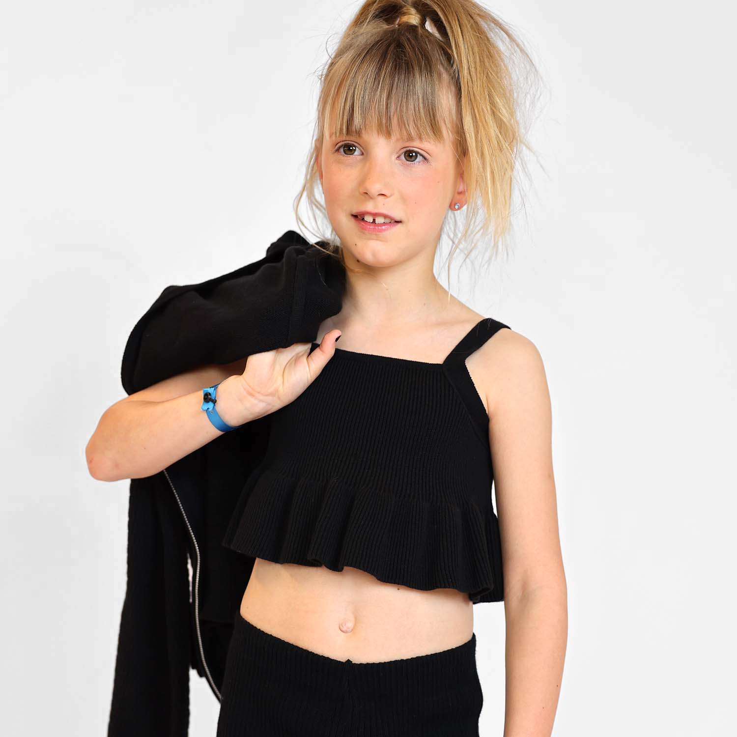 Croptops voor kinderen in zwart