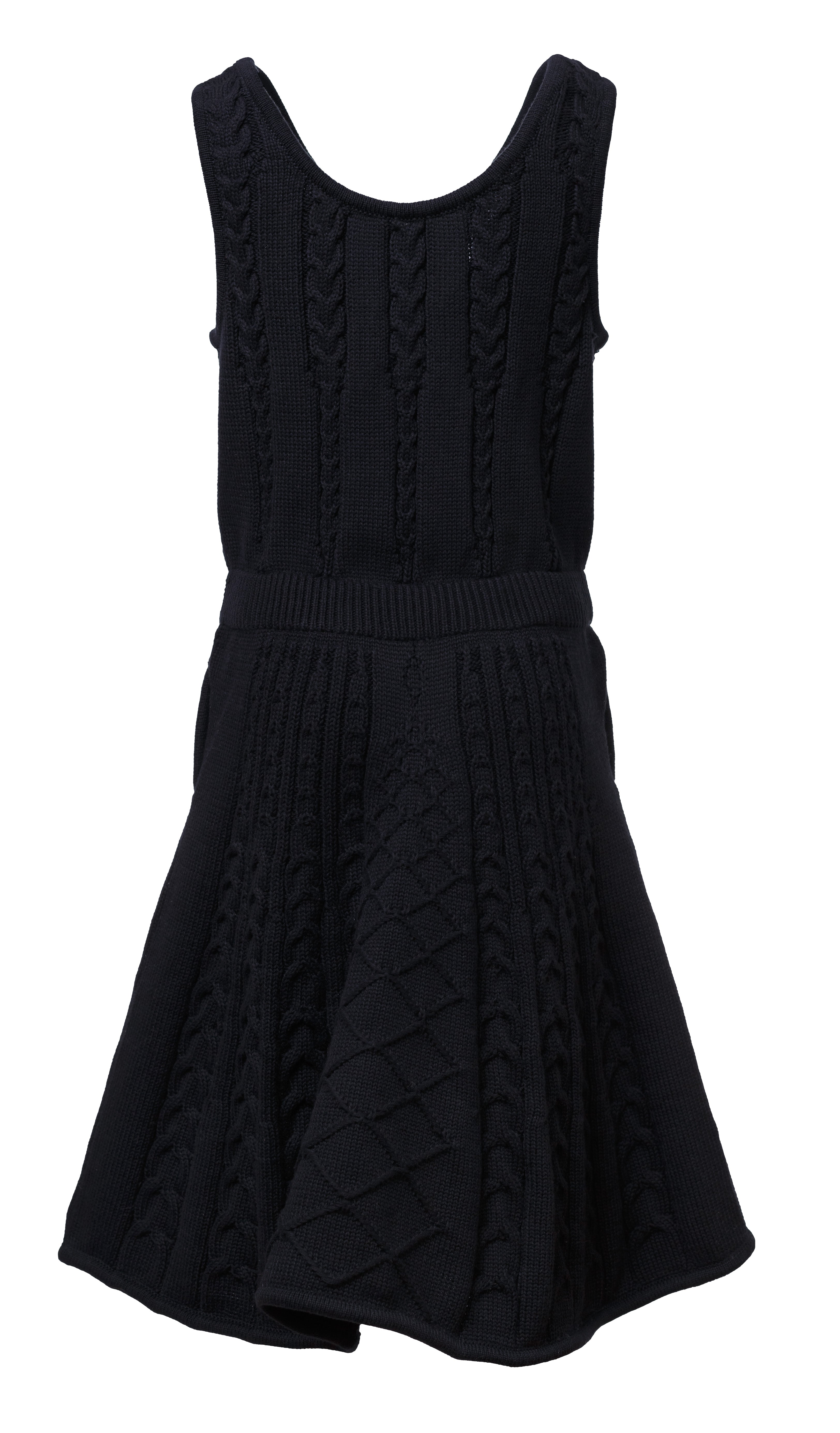 Black Cable Knit Dress for Girls