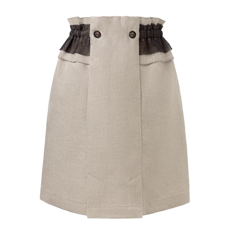 Linen Skirt with Ruffles