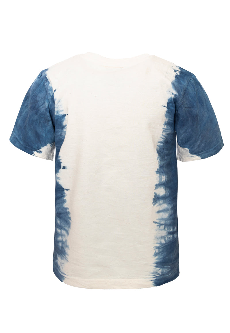 T-shirt voor meisjes en jongens met natuurlijk indigo