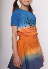Dip Dye T-shirt met booreiland