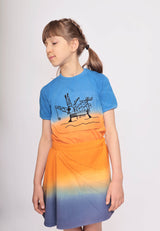 Dip Dye T-shirt met booreiland