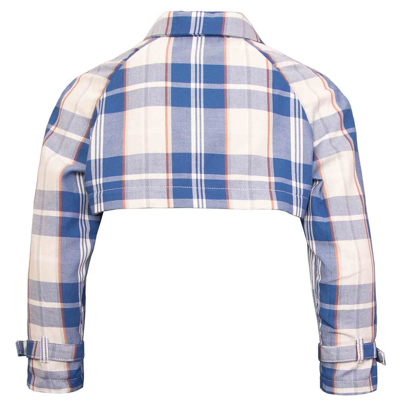 Bolero Jacket in Blue & White Tartan