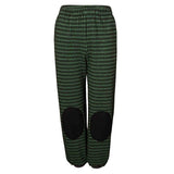 Black and green pied de poule pants with knee patches