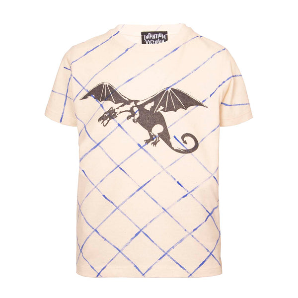 Handbeschilderd gebroken wit T-shirt met Dragon Limited Edition
