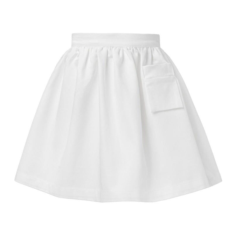 White Gabardine Cotton Skirt