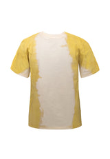Ambachtelijk T-shirt Natuurlijk geverfde kurkuma met handafdruk