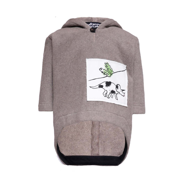 Beige katoenen fleece hoodie voor baby's
