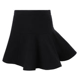 Black Mini Skirt with Floral Embroidery