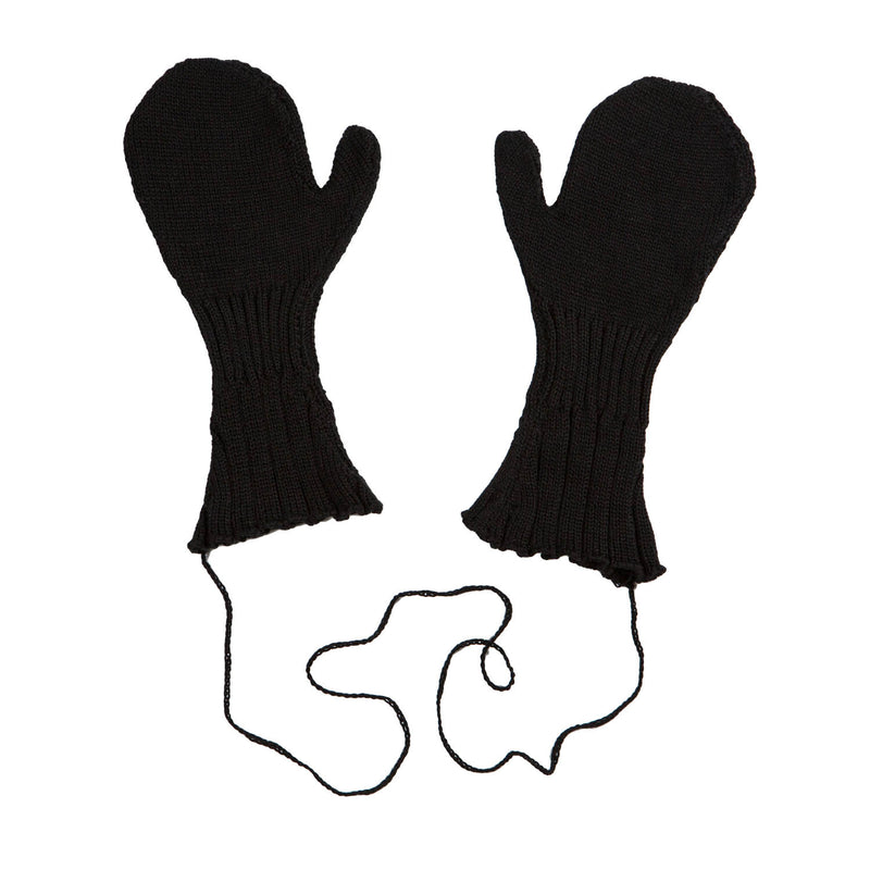 Gebreide zwarte handschoenen
