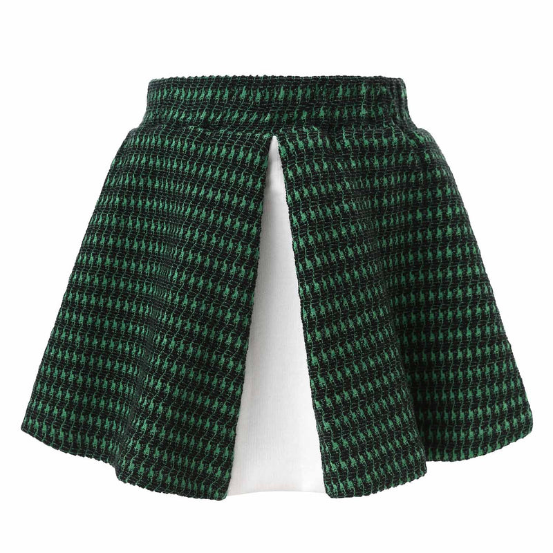 Mini Circle Skirt In Green and White
