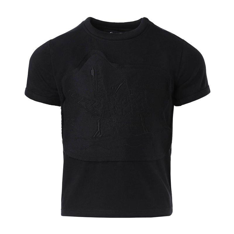 Zwart T-shirt met booreiland