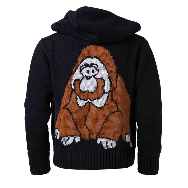Gebreide hoodie met orang-oetan