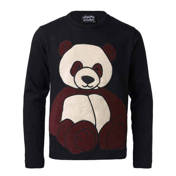 Zwart shirt met lange mouwen met panda