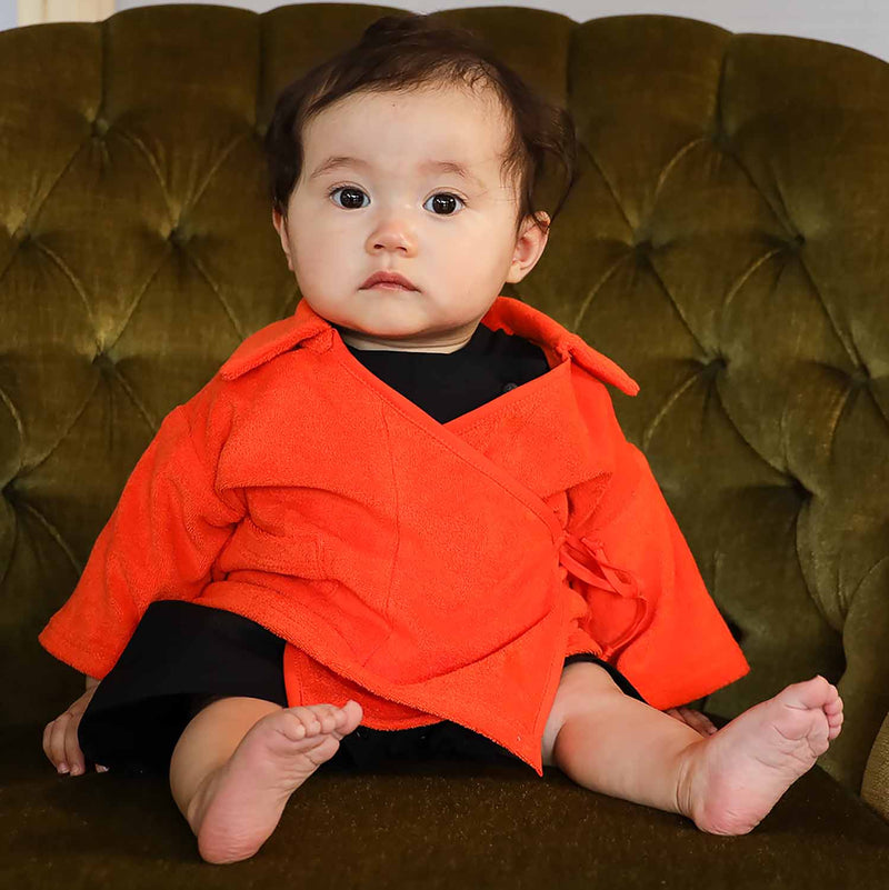 Oranje teddy kimono babyjack 