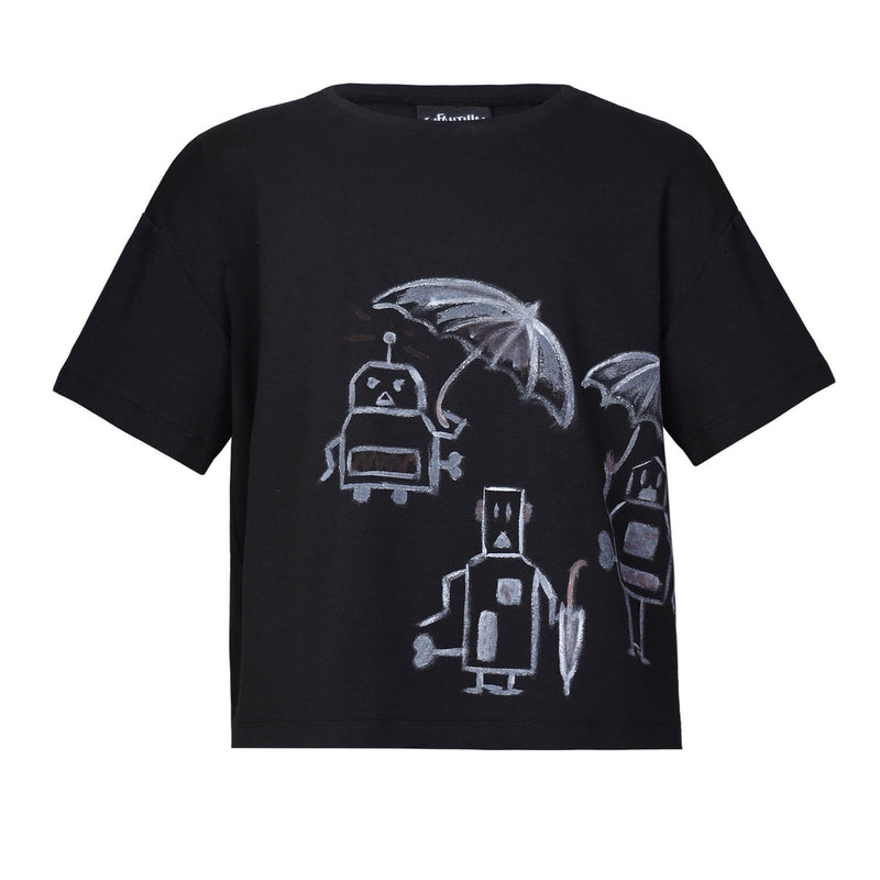 Handbeschilderd oversized zwart T-shirt Limited Edition