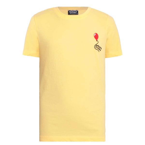 Kinder T-shirt in geel met borduursel