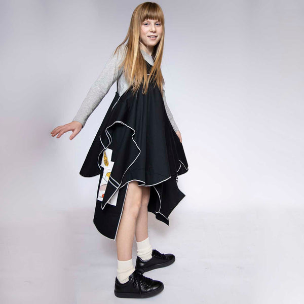 Zwarte zero-waste-jurk